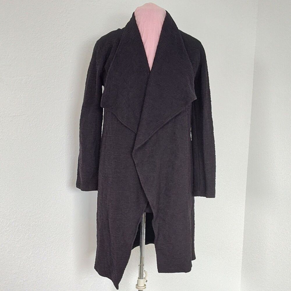 Steve Madden Chunky Long Sweater Jacket Asymmetrical Cotton Black Small Boho